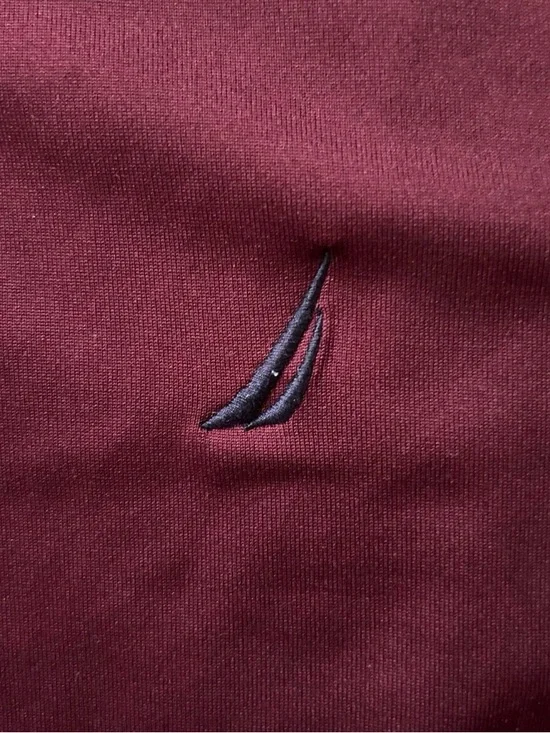 Men’s Nautica Burgundy Short Sleeve Polo Shirt Size Large - Picture 2 of 3